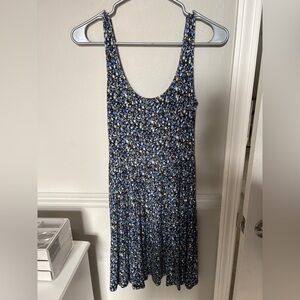 Floral Blue Sleeveless Dress